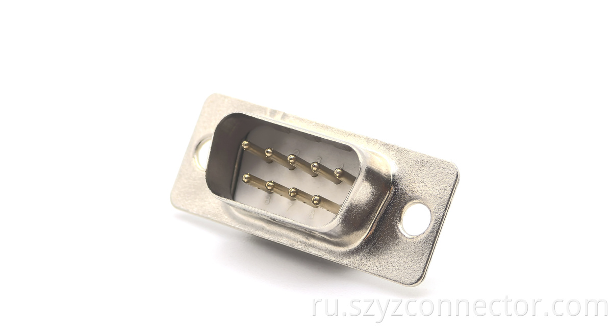 Machine DB 9P Male Solder Type White Plastic Blank Hole D-Sub Connector